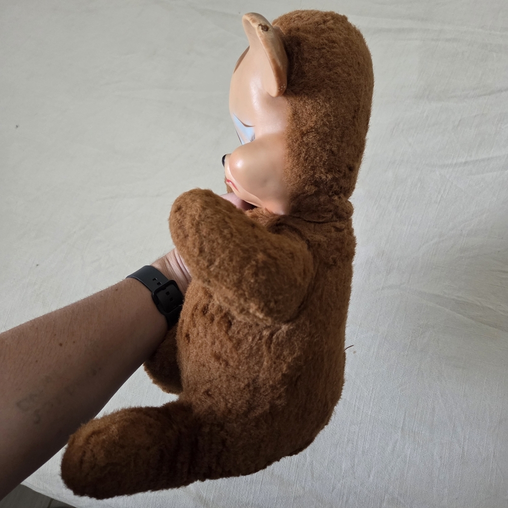 Vintage Knickerbocker? Pouting Brown Plush Teddy Bear Toy - Picture 3 of 7